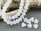 *30* 5x6mm Matte Milky White AB Bell Flower Beads